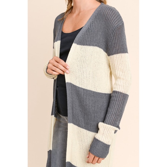 The Cora Ribbed Ruffle Cardigan in Cream